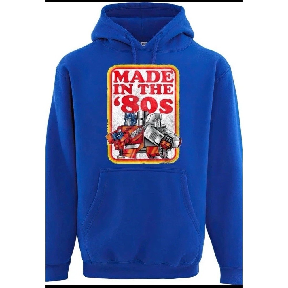 Transformers Made In The 80s Pullover Hoodie, Blue Sweatshirt Unisex 3XL